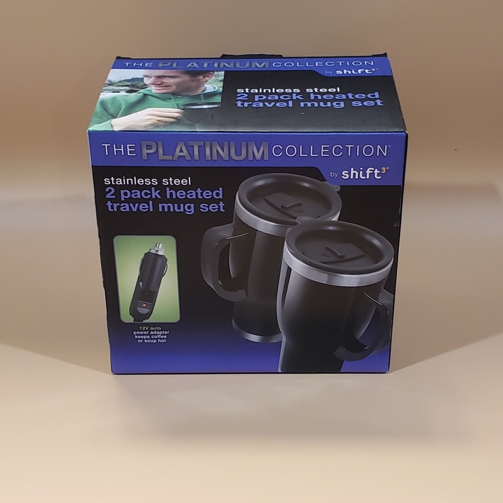 Set of 2 Heated Travel Mugs
